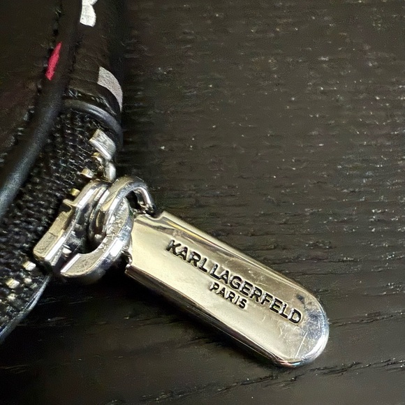 Karl Lagerfeld Heart-Shaped Coin Purse - Black, Pink, Blue - Picture 2 of 3